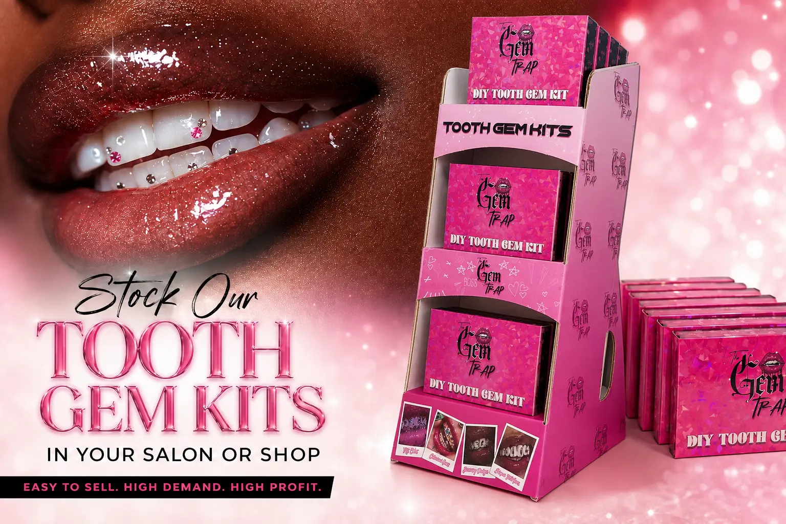 Stock our DIY tooth gem kits in your salon or shop